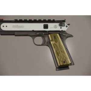 1911 Govt. Model 9/32 Thick Flames Aluminum - Green Anodized-Grips-Speededge Inc