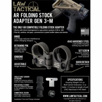 Law Tactical Folding Stock Adapter AR15 - Speededge